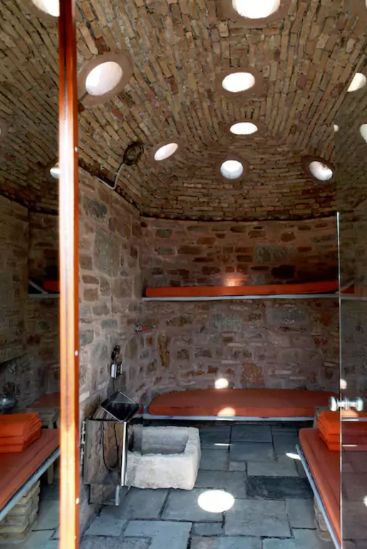 <p>Here’s the villa’s Hammam or Turkish steam room, which also has a sauna. (Airbnb) </p>