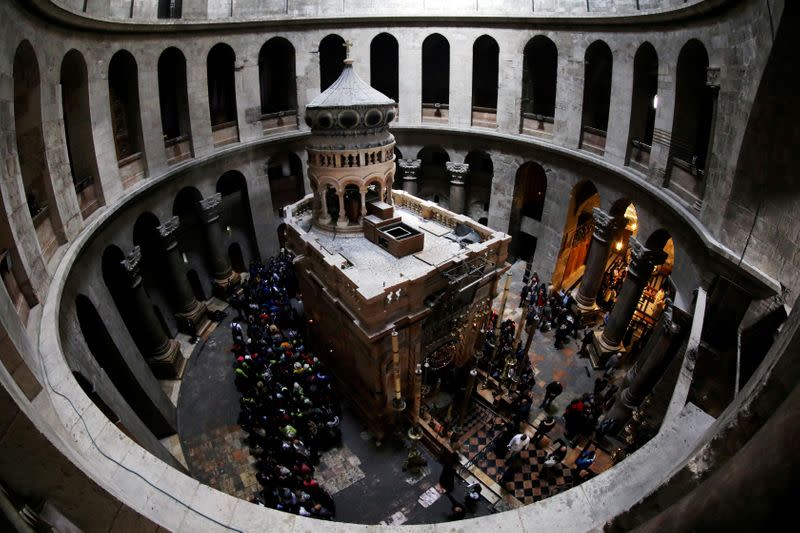 FILE PHOTO: A general view of the Edicule of the Tomb at the Church of the Holy Sepulchre in Jerusalem's Old City