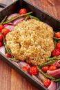 <p>A whole roasted <a href="https://www.delish.com/cooking/recipe-ideas/g2861/cauliflower-recipes/" rel="nofollow noopener" target="_blank" data-ylk="slk:cauliflower;elm:context_link;itc:0;sec:content-canvas" class="link ">cauliflower</a> makes for a fantastic <a href="https://www.delish.com/content/vegetarian-recipes/" rel="nofollow noopener" target="_blank" data-ylk="slk:vegetarian;elm:context_link;itc:0;sec:content-canvas" class="link ">vegetarian</a> main dish. This one is roasted around extra veggies and has a slightly sweet balsamic glaze (make sure yours is OUP) over it. It's easy to throw together and will leave you and your guests feeling full, not heavy. Win!</p><p>Get the <a href="https://www.delish.com/cooking/recipe-ideas/recipes/a53157/balsamic-glazed-roasted-cauliflower-recipe/" rel="nofollow noopener" target="_blank" data-ylk="slk:Balsamic Glazed Roasted Cauliflower recipe;elm:context_link;itc:0;sec:content-canvas" class="link "><strong>Balsamic Glazed Roasted Cauliflower recipe</strong></a>.</p>