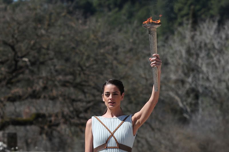 Lighting ceremony of the Olympic flame for Tokyo 2020