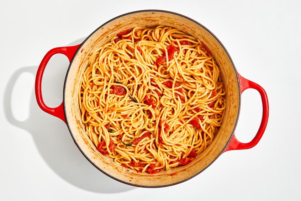 That's the stuff! A Dutch oven is the best pasta pot there is, period.