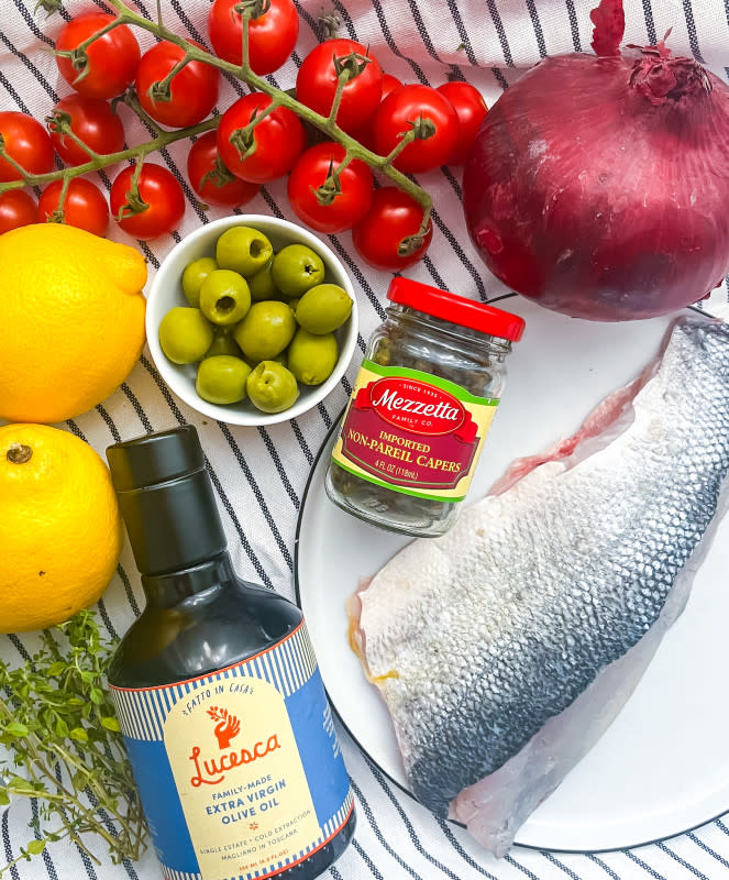 Ingredients for Katie Couric's Branzino<p>Courtesy of Jessica Wrubel</p>