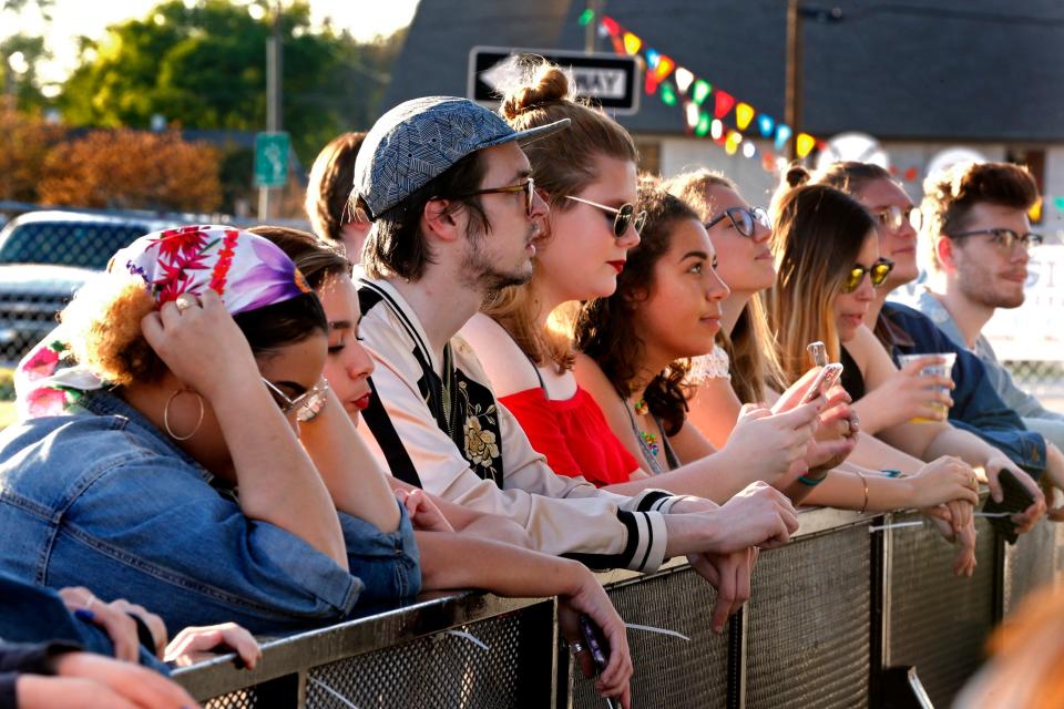 Fans listen as The Ivy performs during the 2018 Norman Music Festival.