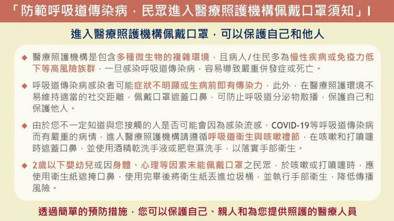 疾管署決議於5月19日結束口罩禁令。（圖／翻攝自衛福部疾管署）