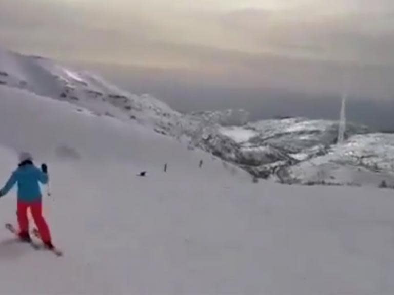 Skier's helmet camera captures moment Israel intercepts missile fired from Syria aimed at Golan Heights