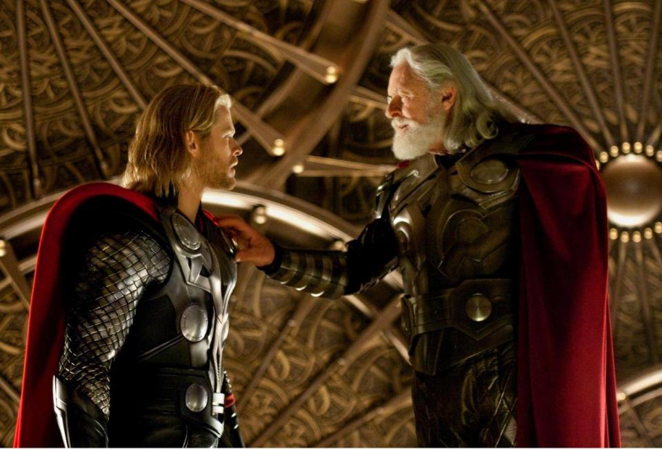 Chris Hemsworth and Anthony Hopkins in Kenneth Branagh’s 2011 film ‘Thor’ (Rex)