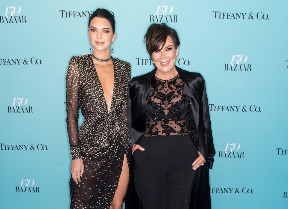 <p>Here’s another mother-daughter duo who made us do a double-take with their matching beauty looks. Kendall and Kris were side by side at the <em>Harper’s Bazaar </em>150th anniversary event, with their brunette locks styled in sophisticated updos, brows and eyes super defined, and wearing their family’s go-to nude lip. (Photo: Getty Images) </p>