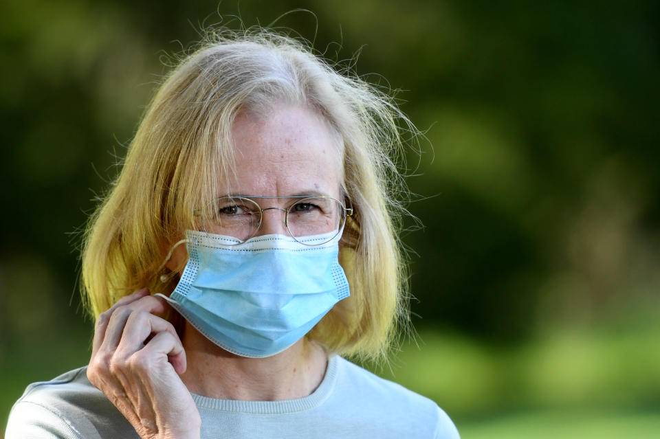 Queensland Chief Health Officer Jeannette Young is seen during a press conference in Brisbane, Friday, April 2, 2021