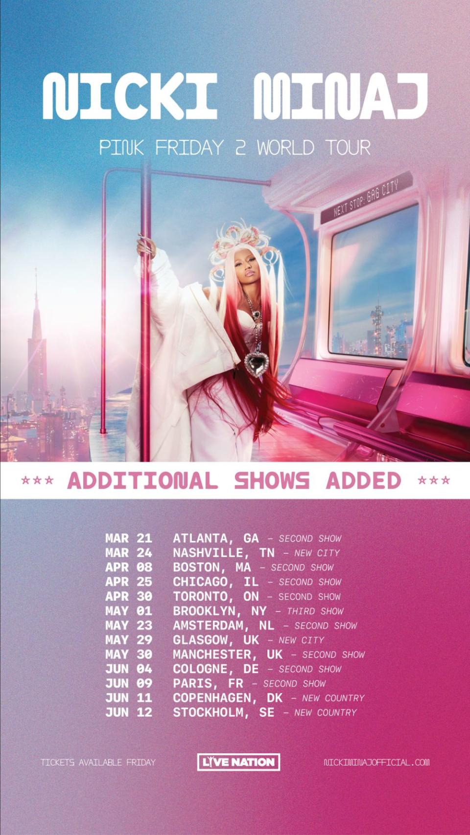 nicki minaj 2024 pink friday more tour dates