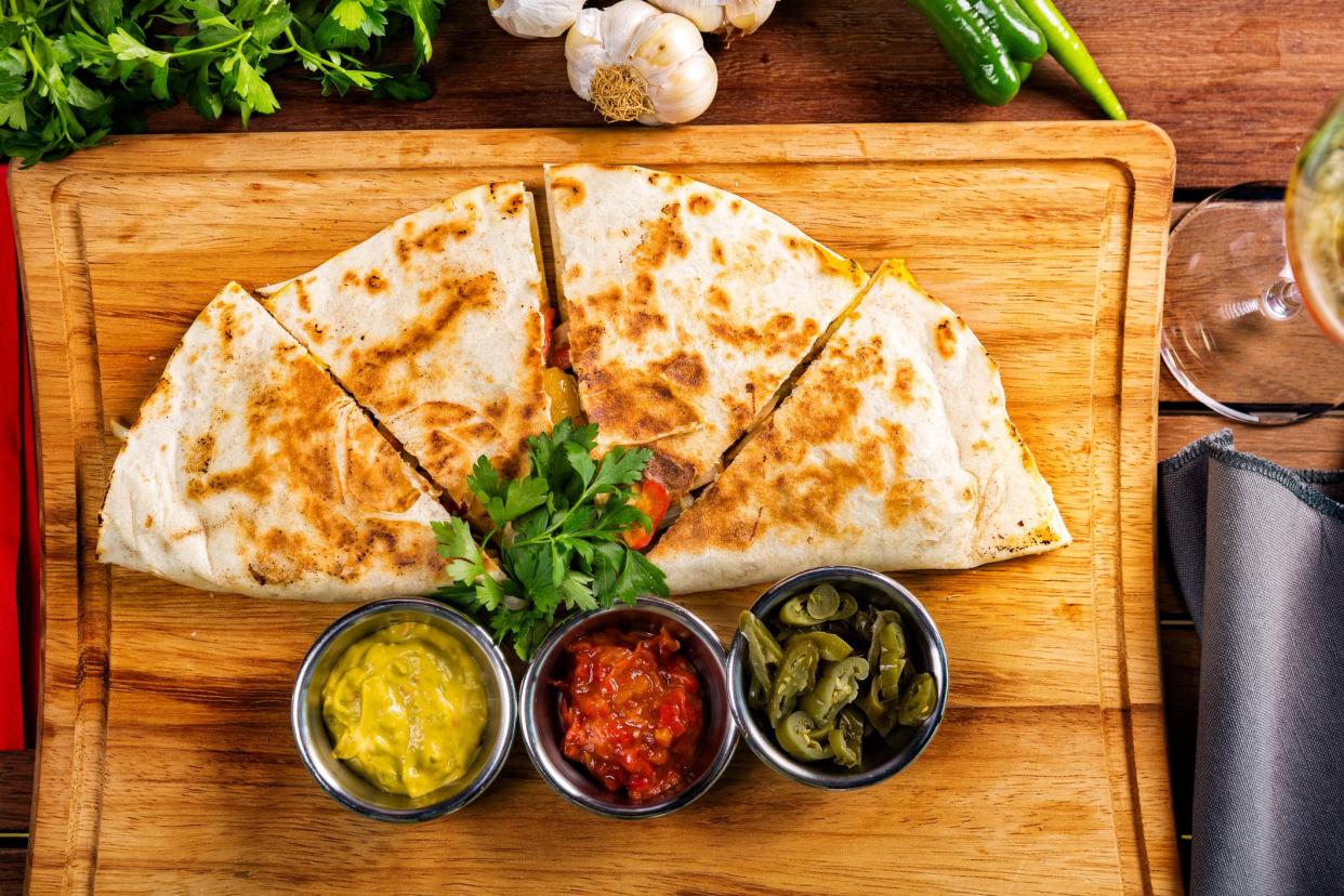 Quesadilla with sauces