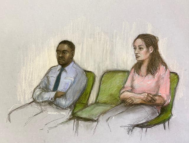 Constance Marten and Mark Gordon court sketch