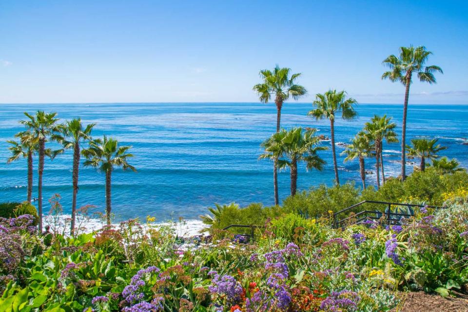 The view from beautiful Heisler Park in Laguna Beach, Orange County. Laguna is a beach community in Southern California.
