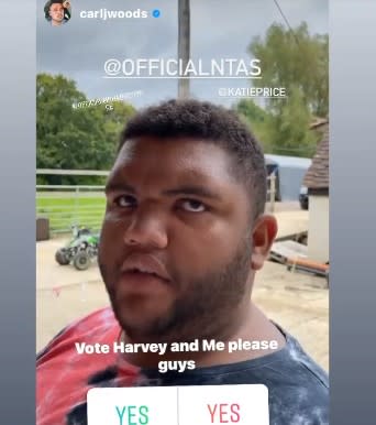 Harvey has asked his fans to vote for him to win a National Television Award. (Instagram)