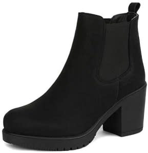 black Chelsea heeled booties