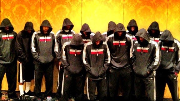 Miami Heat took a photo with hoodies after the death of Trayvon Martin during the 2011-12 NBA season.