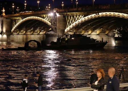 Ship accident on the Danube river in Budapest