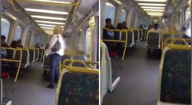 A shocking racist rant between passengers on a Melbourne train has been filmed. Photo: Facebook