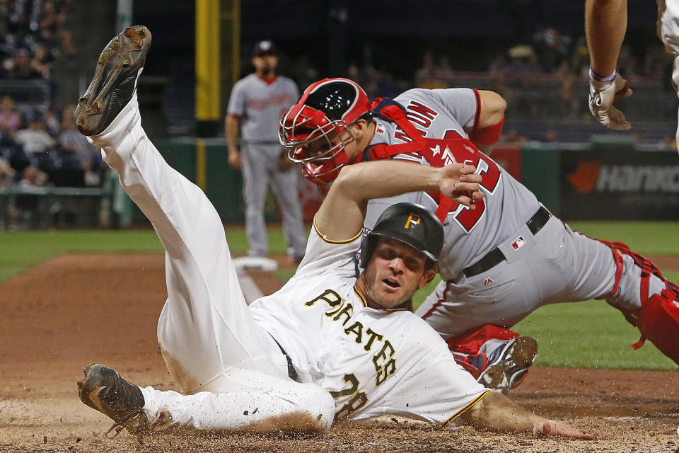 John Jaso slides safely at home