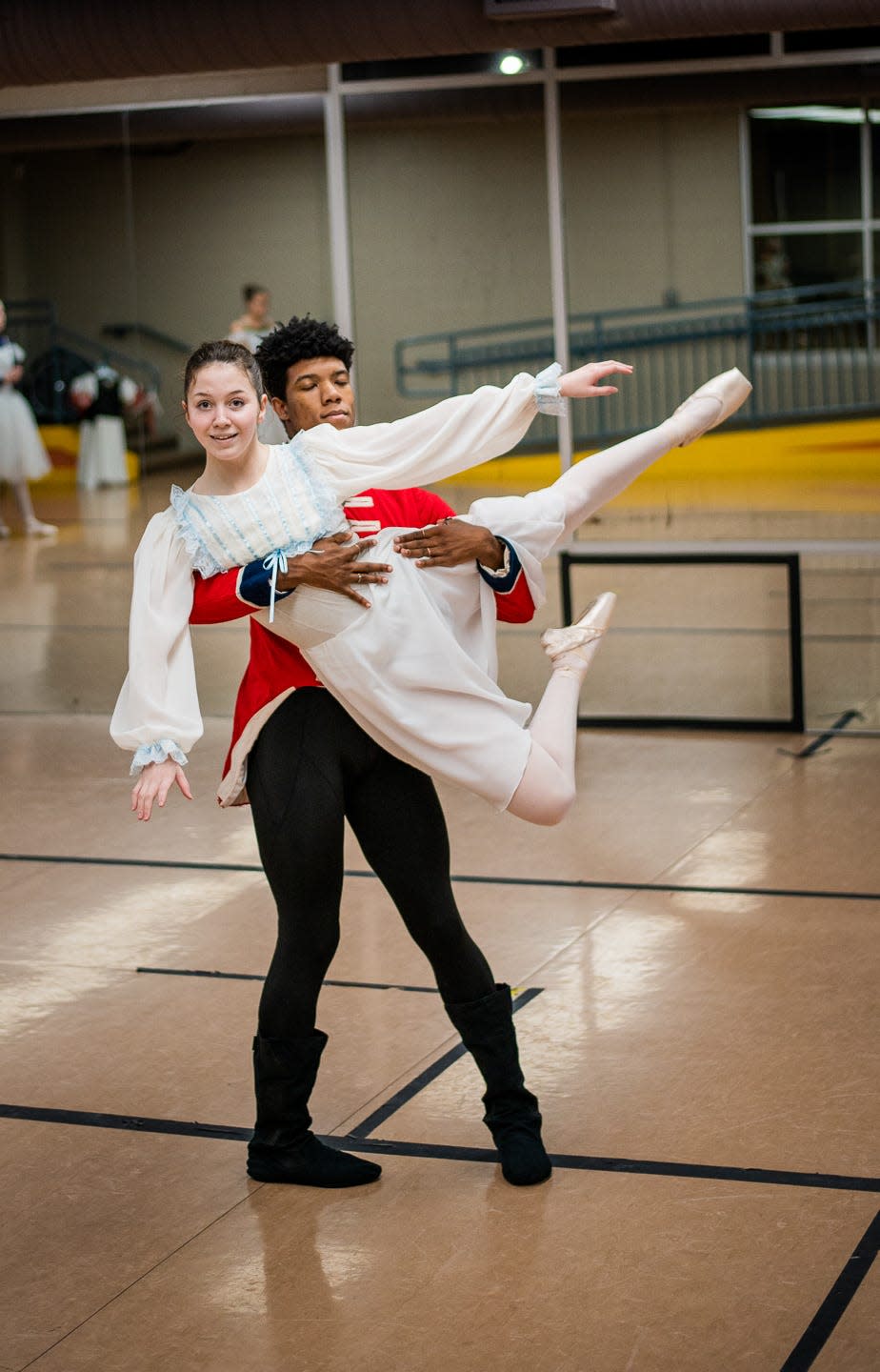 Ella Walker and Justice Gardner rehearse for "The Nutcracker Ballet," which will be performed Dec. 10 and 11 at the Renaissance Theatre.