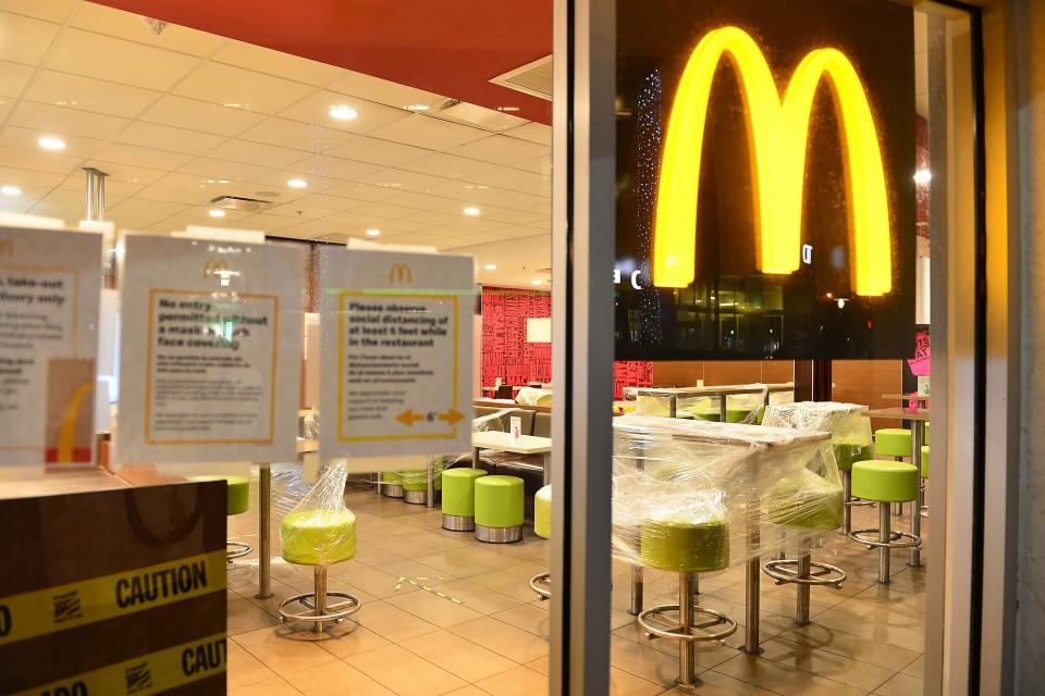 McDonald's closed dining room