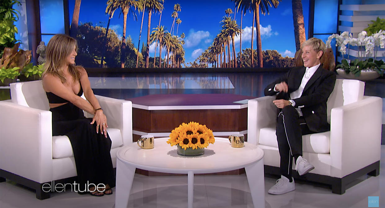 Aniston and DeGeneres shared memories and laughs on the final episode of 