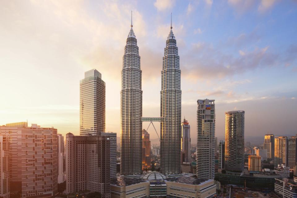 The Petronas Towers in Kuala Lumpur, Malaysia