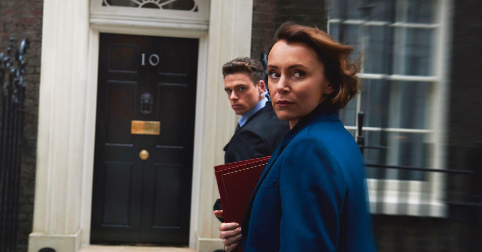 Keeley Hawes and Richard Madden in Bodyguard (BBC Pictures).