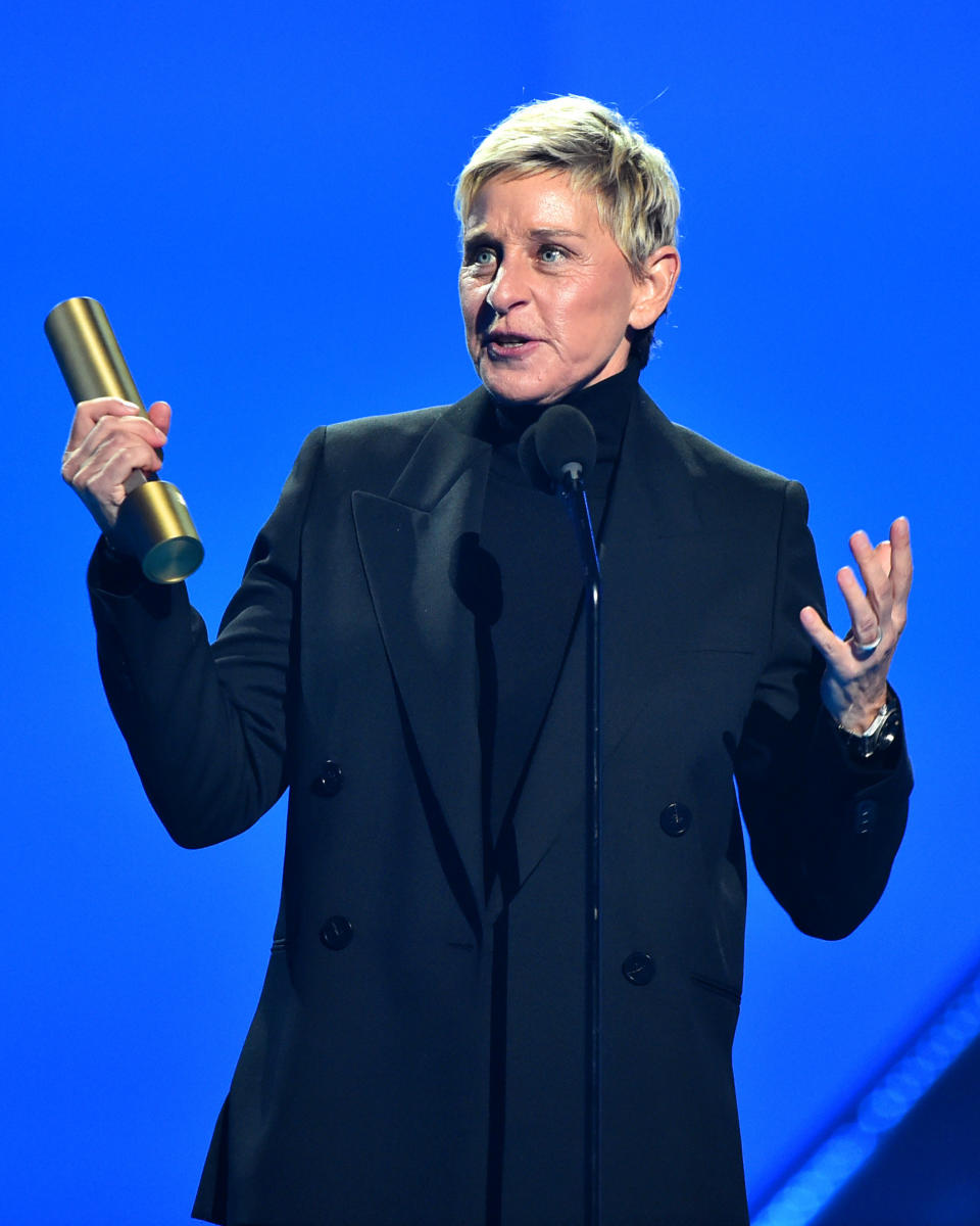 Ellen Degeneres speaks onstage