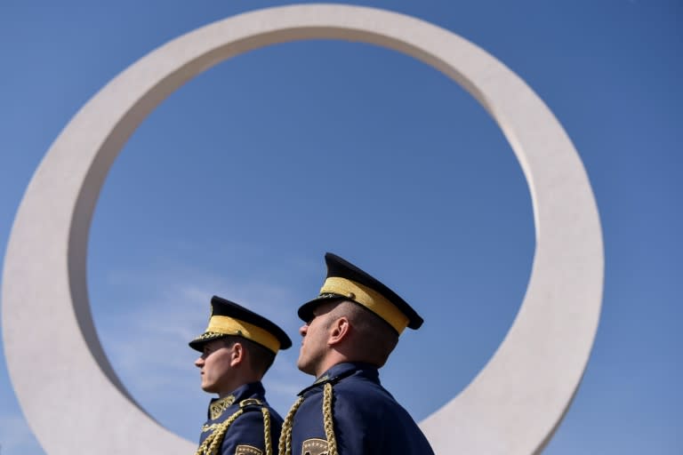 Kosovo will vote on whether to turn its own lightly-armed emergency response force, known as Kosovo Security Force (KSF), seen here in a ceremony, into a professional army. 