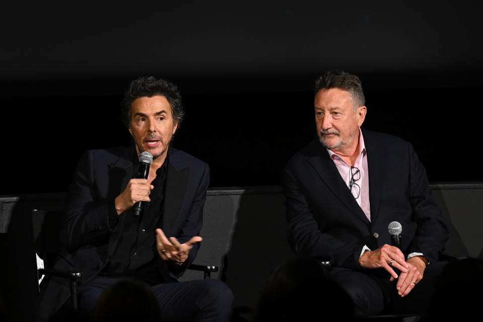 NEW YORK, NEW YORK - OCTOBER 30: (L-R) Shawn Levy and Steven Knight attend the 'All The Light We Cannot See' New York special screening at Paris Theater on October 30, 2023 in New York City. (Photo by Bryan Bedder/Getty Images for Netflix)