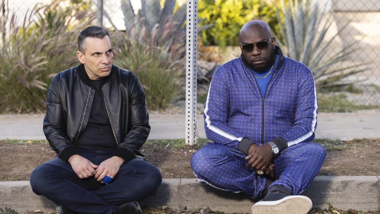  Sebastian Maniscalco and Omar J. Dorsey in Bookie. 