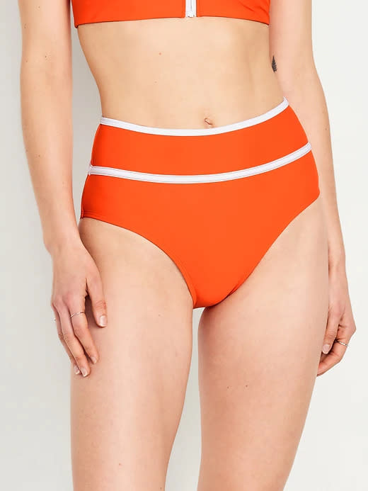 High-Waisted Bikini Swim Bottoms (photo via Old Navy)