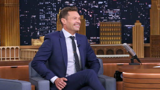 Ryan Seacrest explains why he’s walking around NYC without socks. (Photo: NBC)