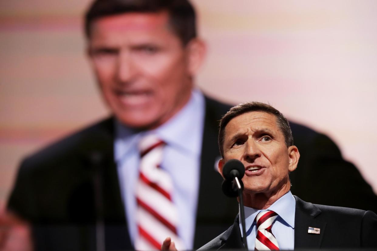 Ret Lt. Gen. Michael Flynn at the Republican Convention: Getty