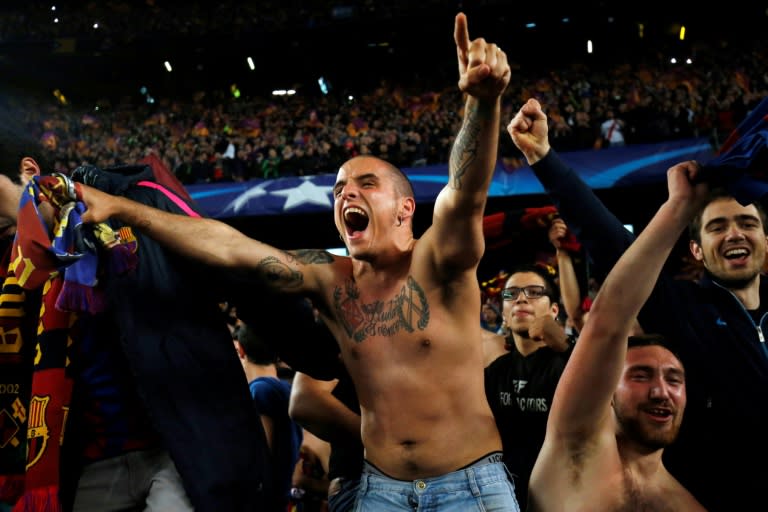 Nearly 100,000 fans were packed inside the Nou Camp to celebrate their Champions League victory over Paris Saint-Germain on March 8, 2017