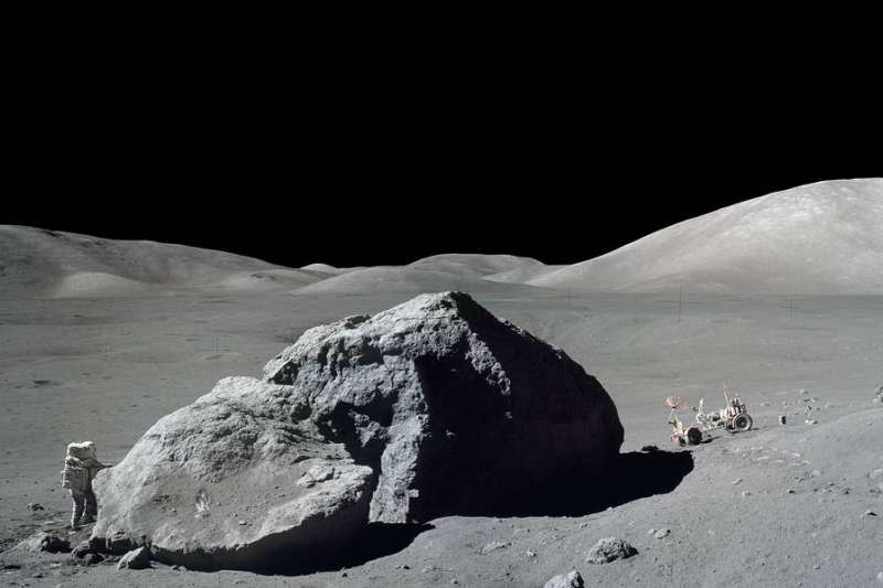 1972年的阿波羅17號任務為美國最後一次太空人登月任務，帶回數量眾多的月球岩石、土壤樣本。(Photo Credit：NASA)