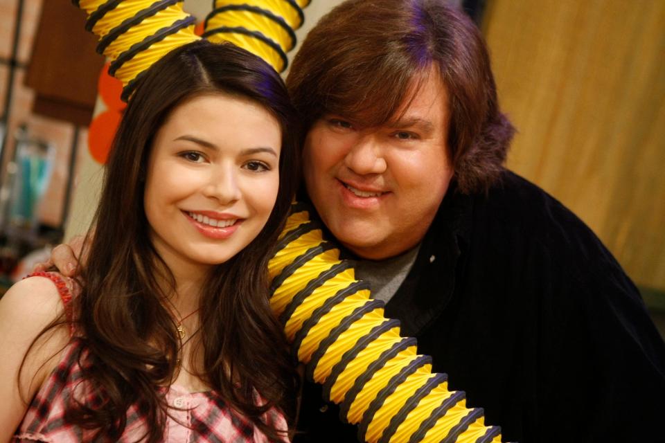 Miranda Cosgrove and Dan Schneider from Nickelodeon's "iCarly" television series.