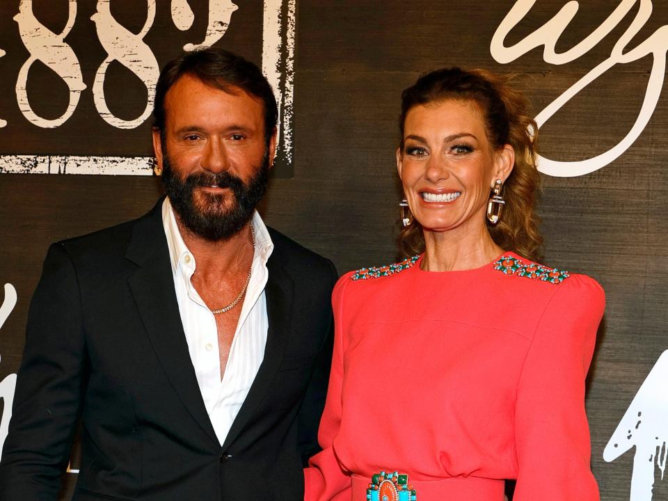Tim McGraw and Faith Hill at the 1883 premiere
