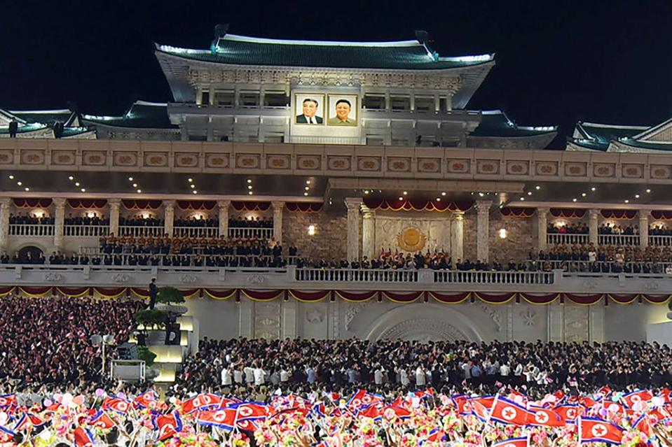 北韓9月9日凌晨舉行建政75週年閱兵大典。KCNA／美聯社