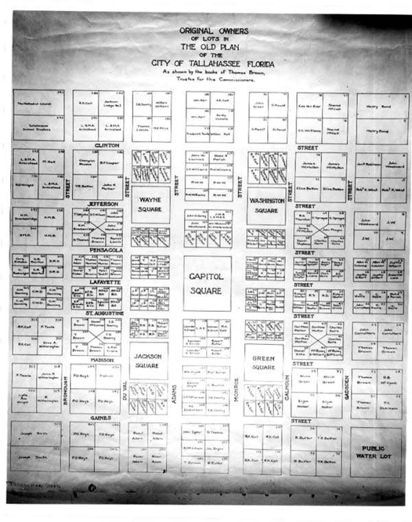 Map of lots in the city of Tallahassee. 1826.