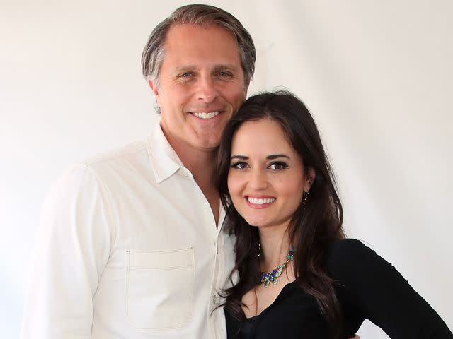 <p>David Livingston/Getty</p> Danica McKellar and Scott Sveslosky attend the 23rd LA Times Festival of Books at USC on April 21, 2018.