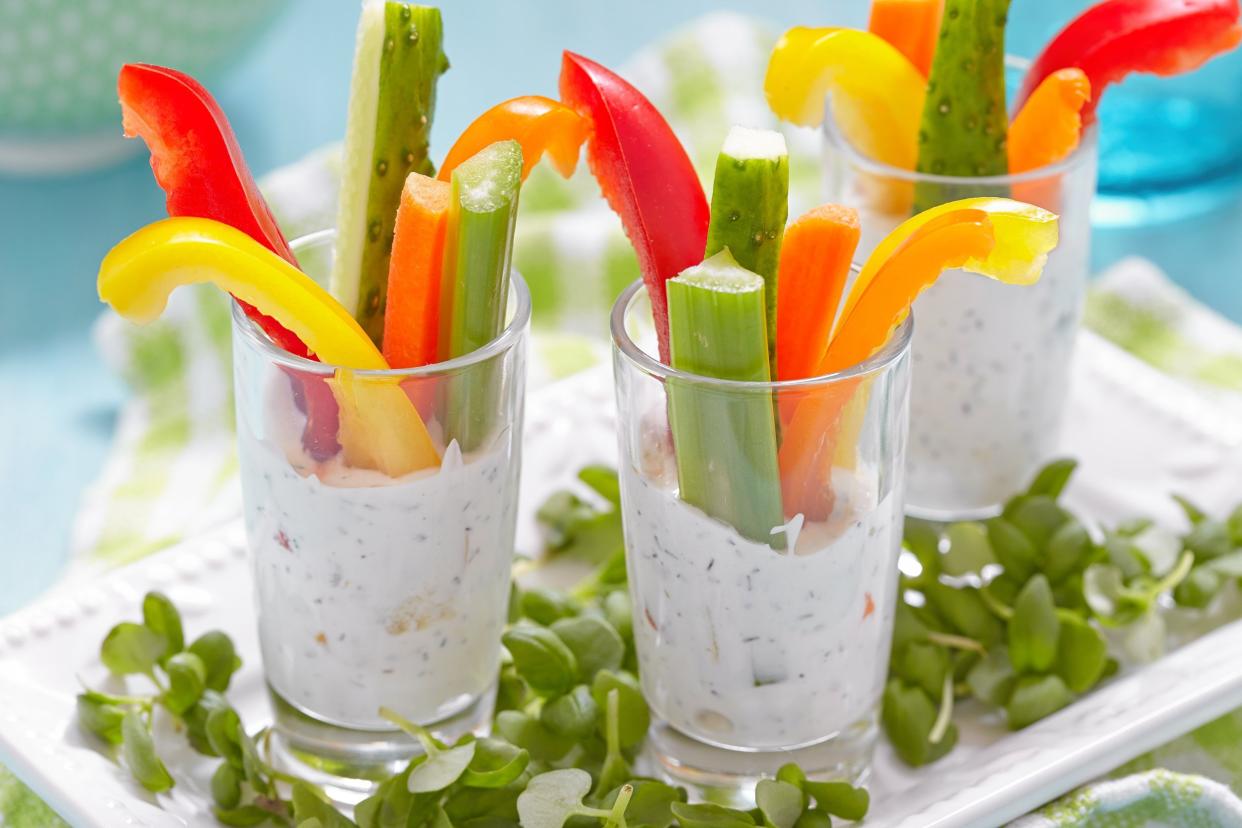 tzatziki and vegetables