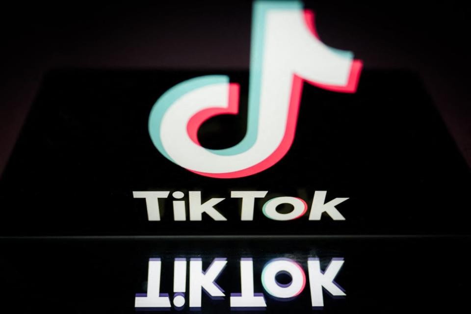 This photograph taken on March 7, 2024 in Nantes, shows the logo of Chinese social network TikTok.