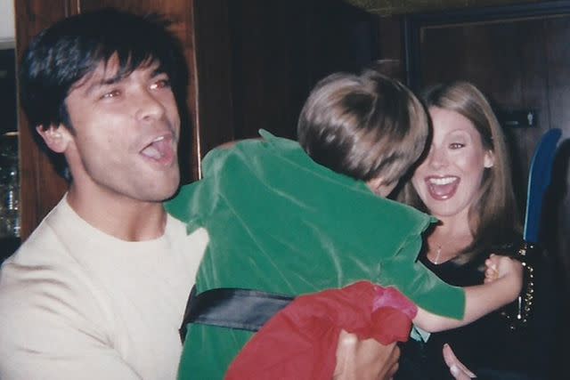 <p>Kelly Ripa/ Instagram</p> Kelly Ripa, Michael and Mark Consuelos at Mark's 30th birthday party in 2001.
