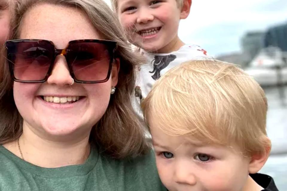 <p>Go Fund Me</p> Kassandra Sweeney with her kids, Benjamin and baby Mason