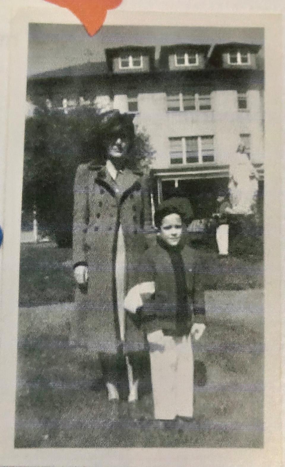 Marjorie Sanders and Bobby, age 5, at a boarding school in Peekskill, N.Y., in 1945.