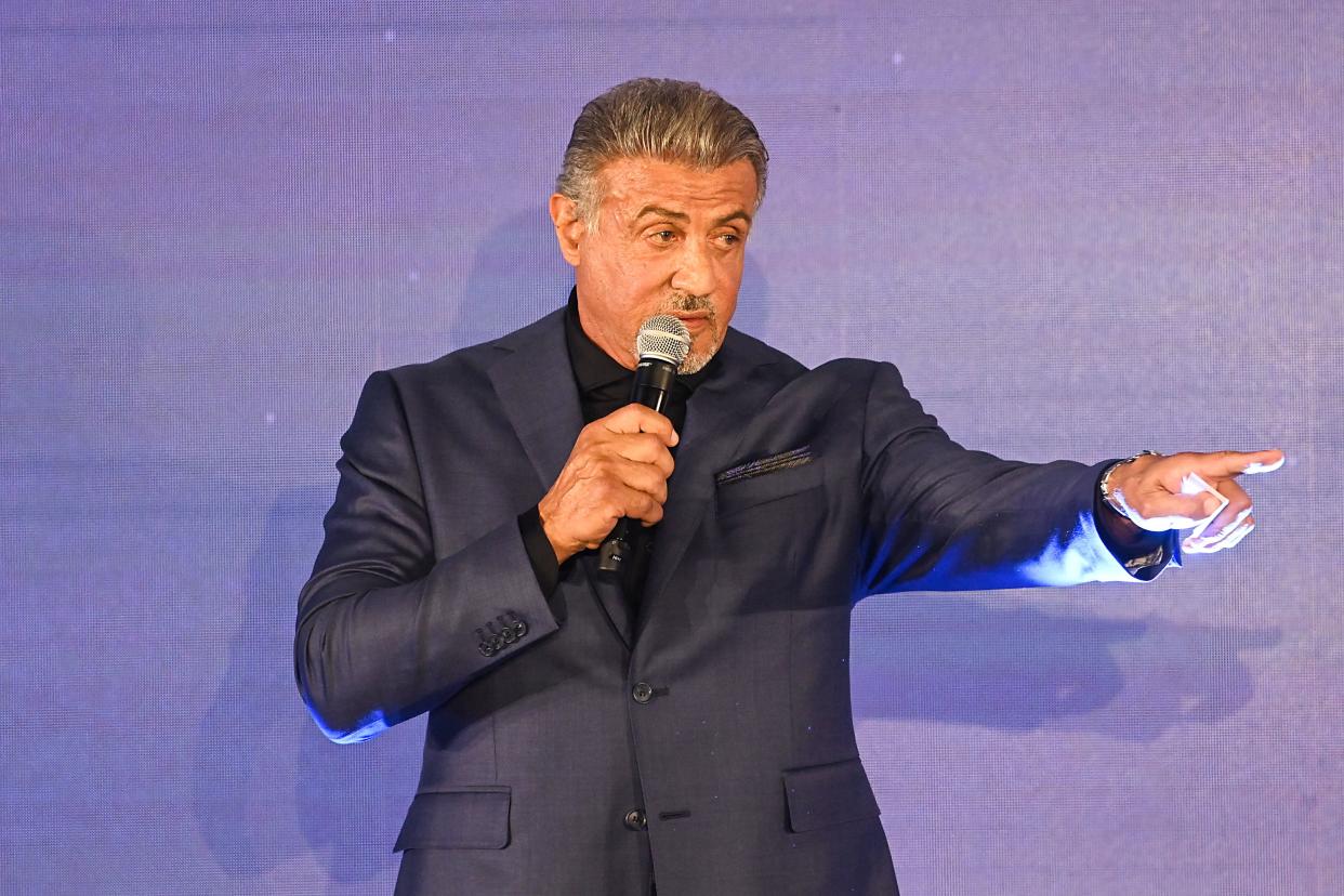 Sylvester Stallone onstage during the Paramount+ UK launch at Outernet London on June 20, 2022 in London, England.