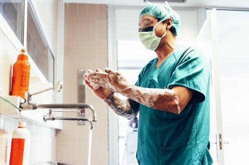   <span class="attribution"><a class="link " href="https://www.shutterstock.com/image-photo/doctor-washing-hands-before-operating-hospital-633360866" rel="nofollow noopener" target="_blank" data-ylk="slk:shutterstock/santypan;elm:context_link;itc:0;sec:content-canvas">shutterstock/santypan</a></span>