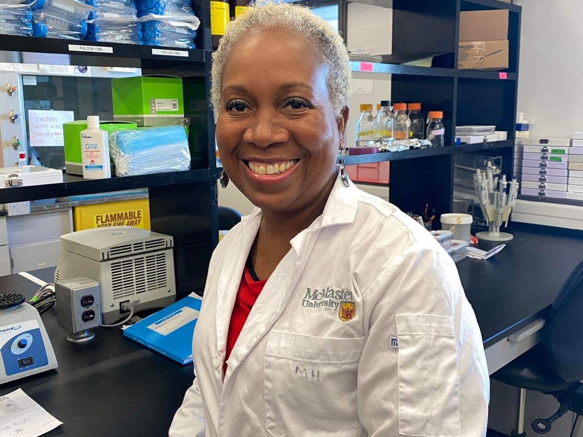 In addition to her career as a cancer biologist and professor at McMaster University,  Juliet Daniel is working to address the lack of Black students in STEM through multiple initiatives, including with the Canadian Black Scientists Network. (Paul Smith/CBC - image credit)