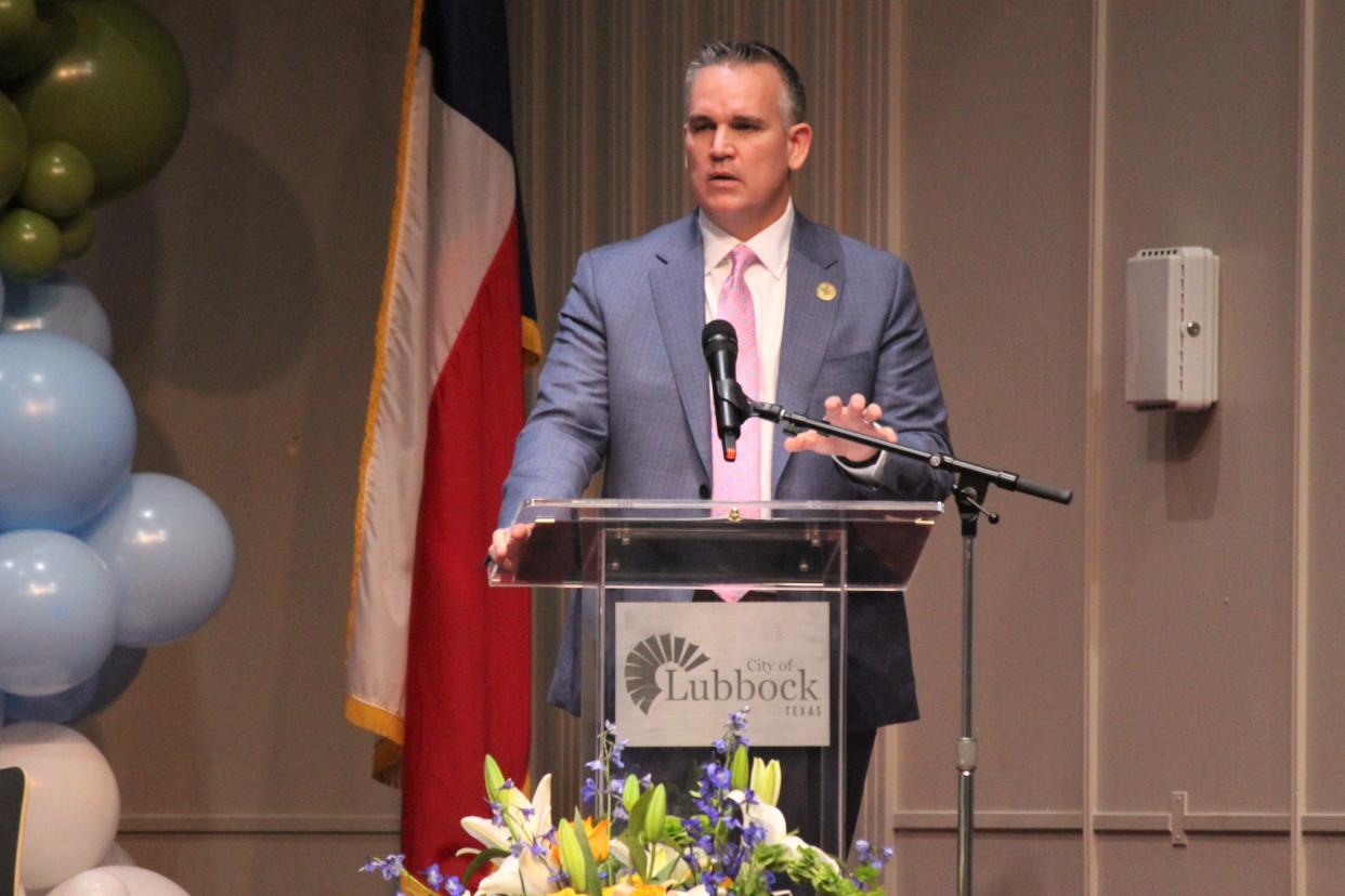 Lubbock Mayor Tray Payne speaks during the annual State of the City Address Wednesday at the Lubbock Memorial Civic Center.